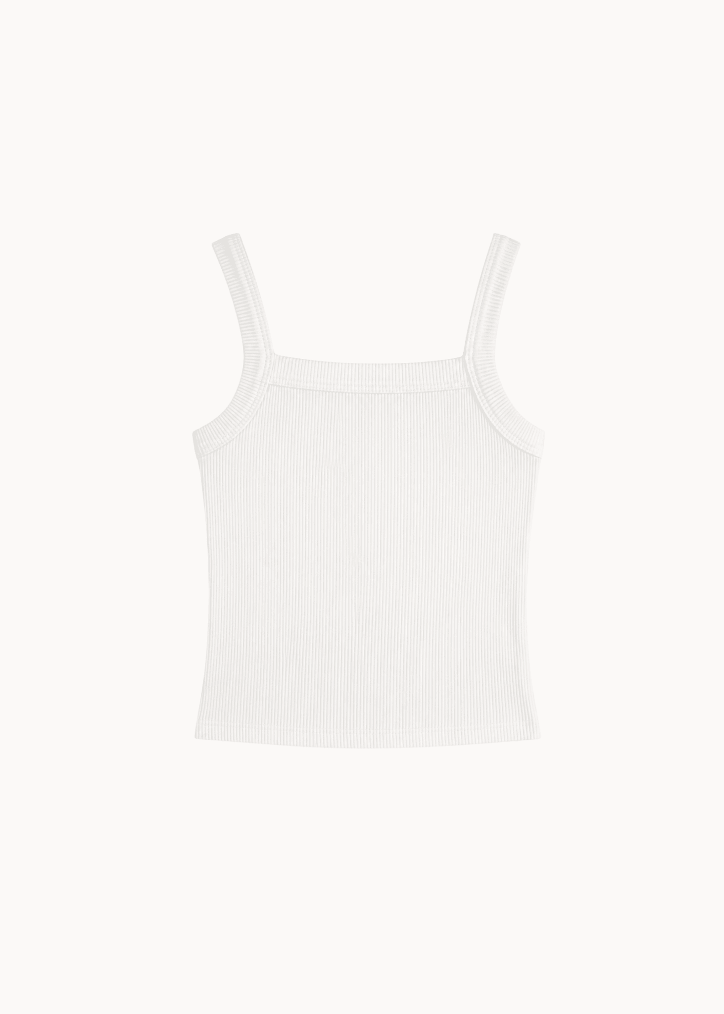 Basic Ribbet Tanktop - Hvid - ByStenholt.dk