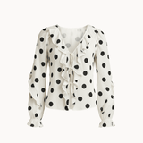Bea Polka Skjorte - Hvid - ByStenholt.dk