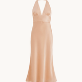 Bella Halterneck Kjole - Fersken - ByStenholt.dk