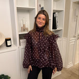 Belle Polka Skjorte - Bordeaux - ByStenholt.dk