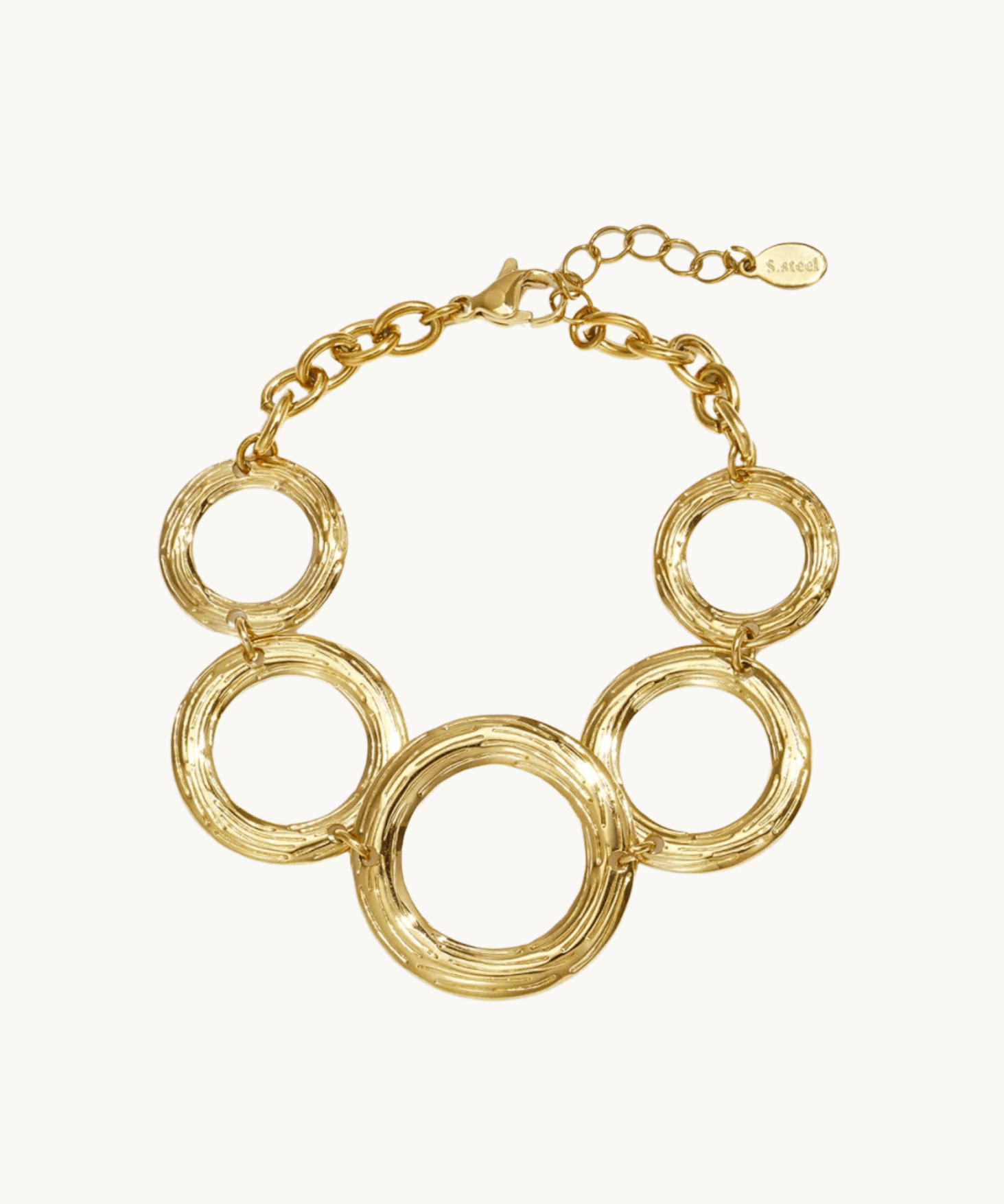 Bold Circle Armbånd - Guldbelagt - ByStenholt.dk