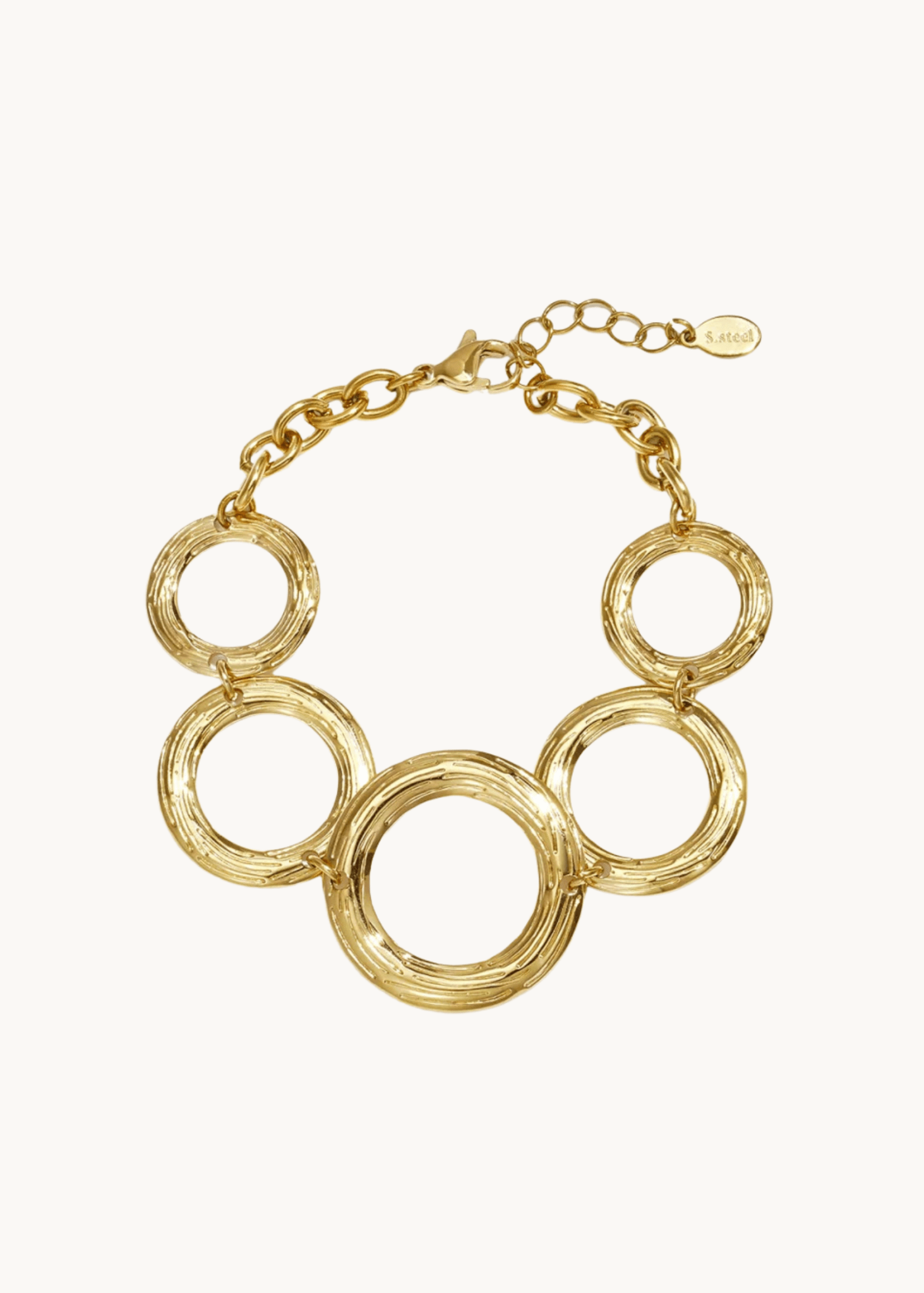 Bold Circle Armbånd - Guldbelagt - ByStenholt.dk