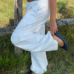 Broderet Low Waist Bukser - Hvid - ByStenholt.dk