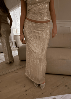 Celeste Maxi Paillet Nederdel - Sart Lyserød - ByStenholt.dk