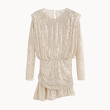 Celina Paillet Mini Kjole - Creme - ByStenholt.dk