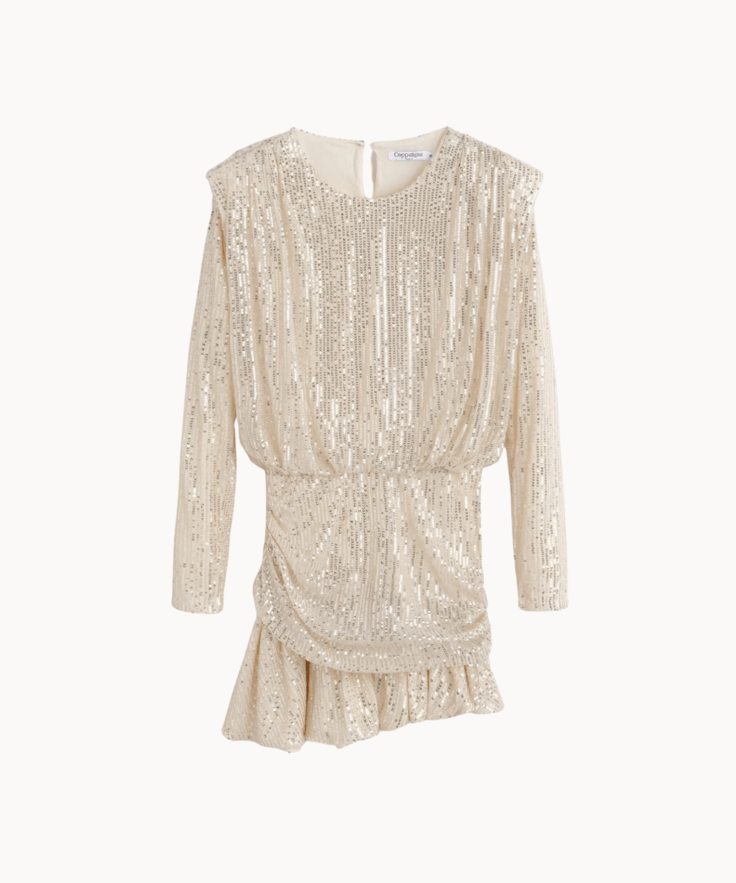 Celina Paillet Mini Kjole - Creme - ByStenholt.dk