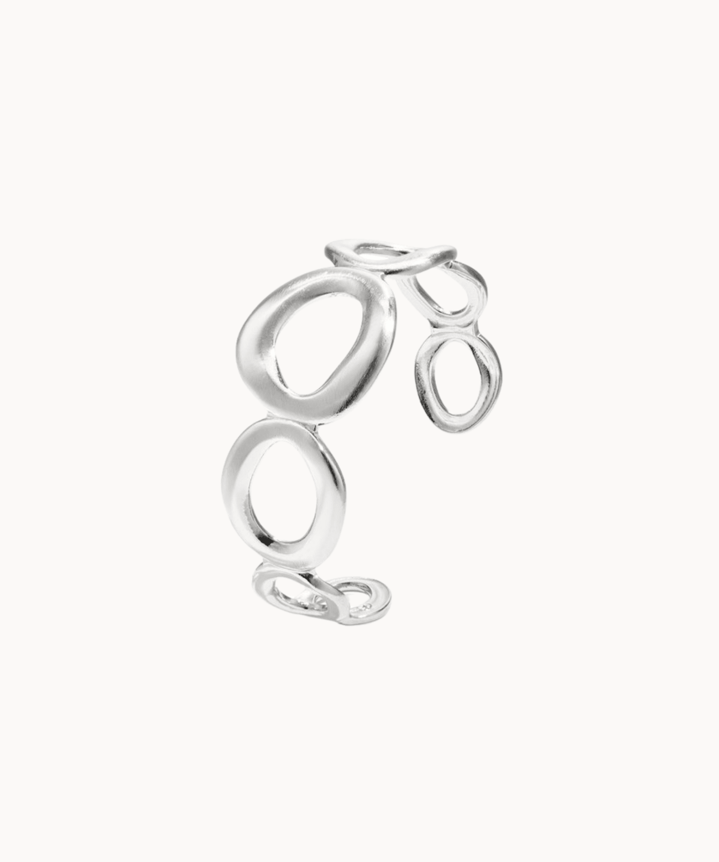 Chunky Armbånd med Ringe - Sølvbelagt - ByStenholt.dk