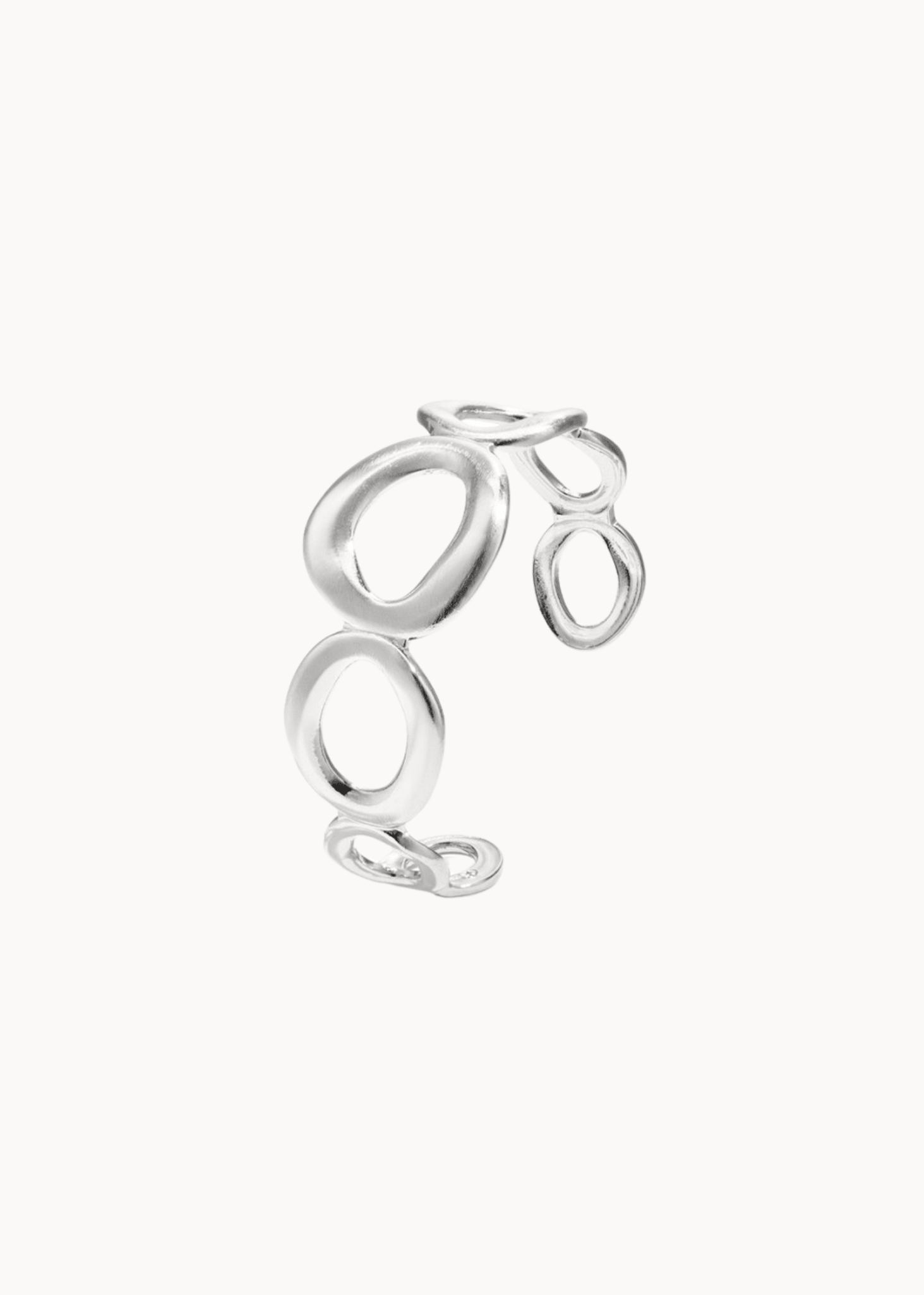Chunky Armbånd med Ringe - Sølvbelagt - ByStenholt.dk