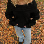 Chunky Off Shoulder Strik - Sort - ByStenholt.dk