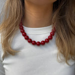 Chunky Perlehalskæde - Rød - ByStenholt.dk