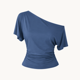 Clara Waisted Top - Blågrå