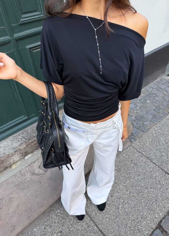 Clara Waisted Top - Sort - ByStenholt.dk