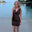 Cleo Draperet Top + Mini Nederdel - Mørkebrun - ByStenholt.dk