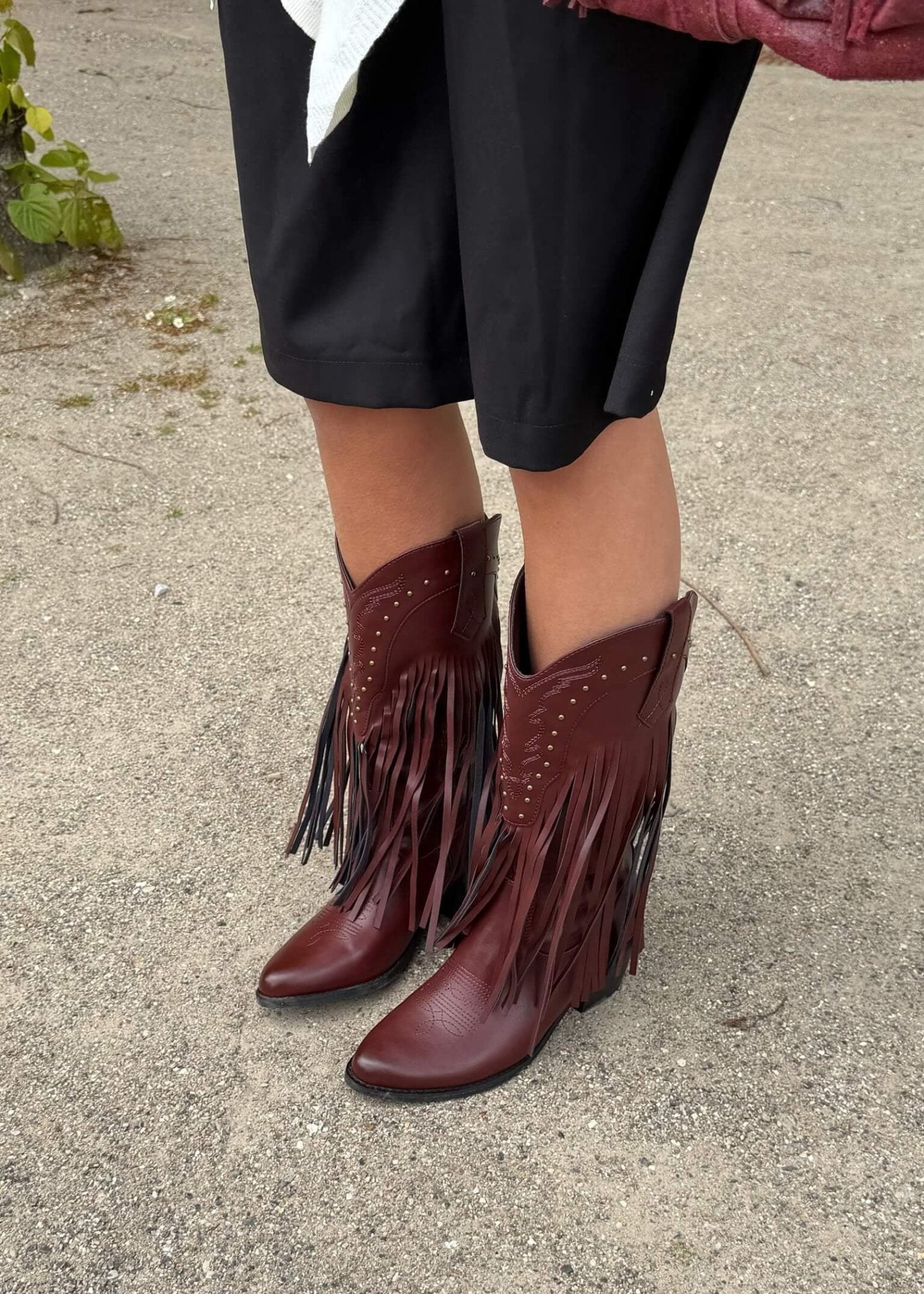 Cowboy Støvler med Frynser - Bordeaux - ByStenholt.dk