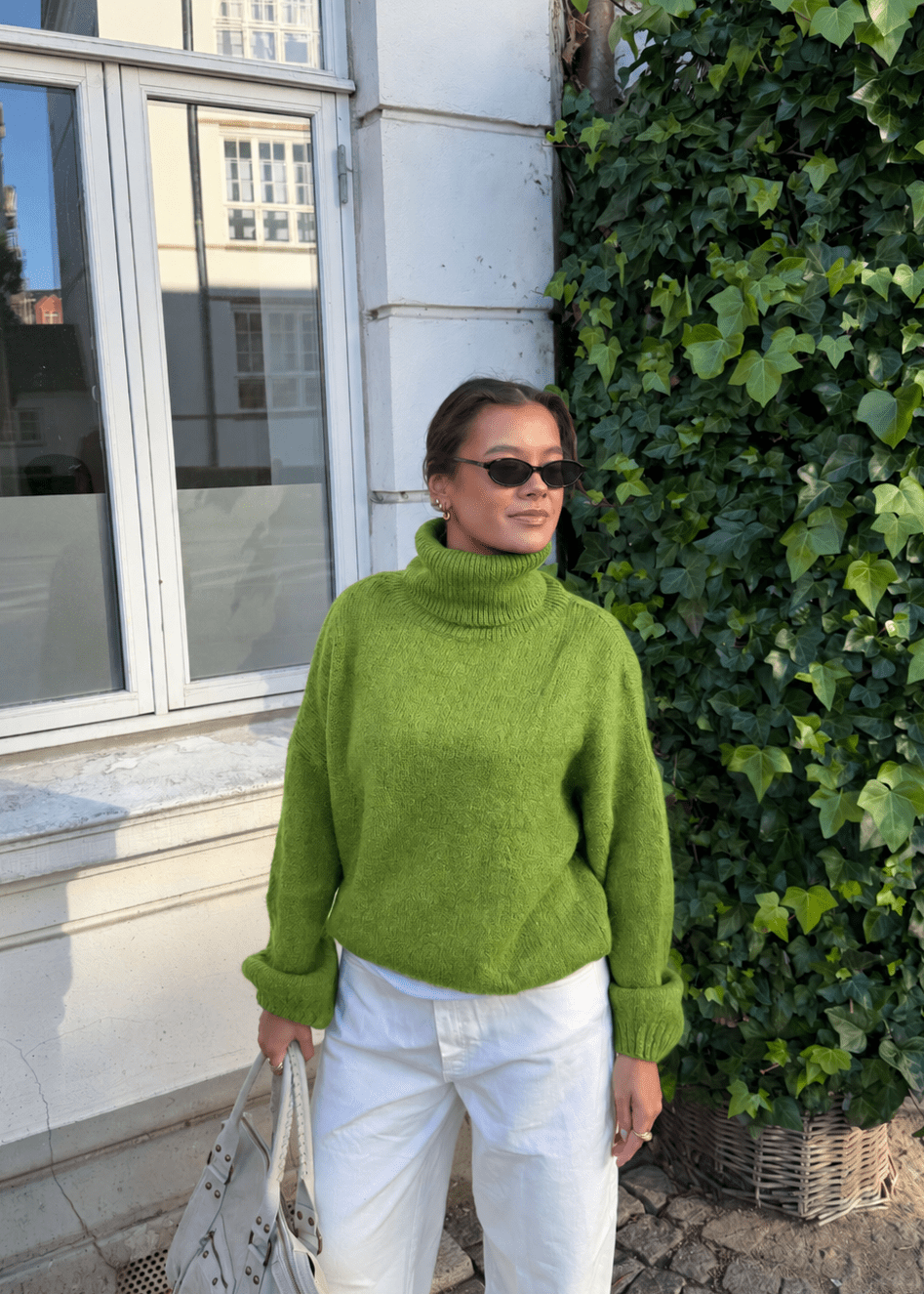 Cozy Højhalset Strik - Grøn - ByStenholt.dk