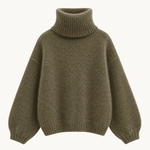 Cozy Højhalset Strik - Khaki - ByStenholt.dk