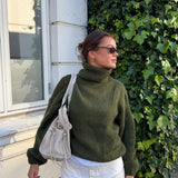Cozy Højhalset Strik - Khaki - ByStenholt.dk