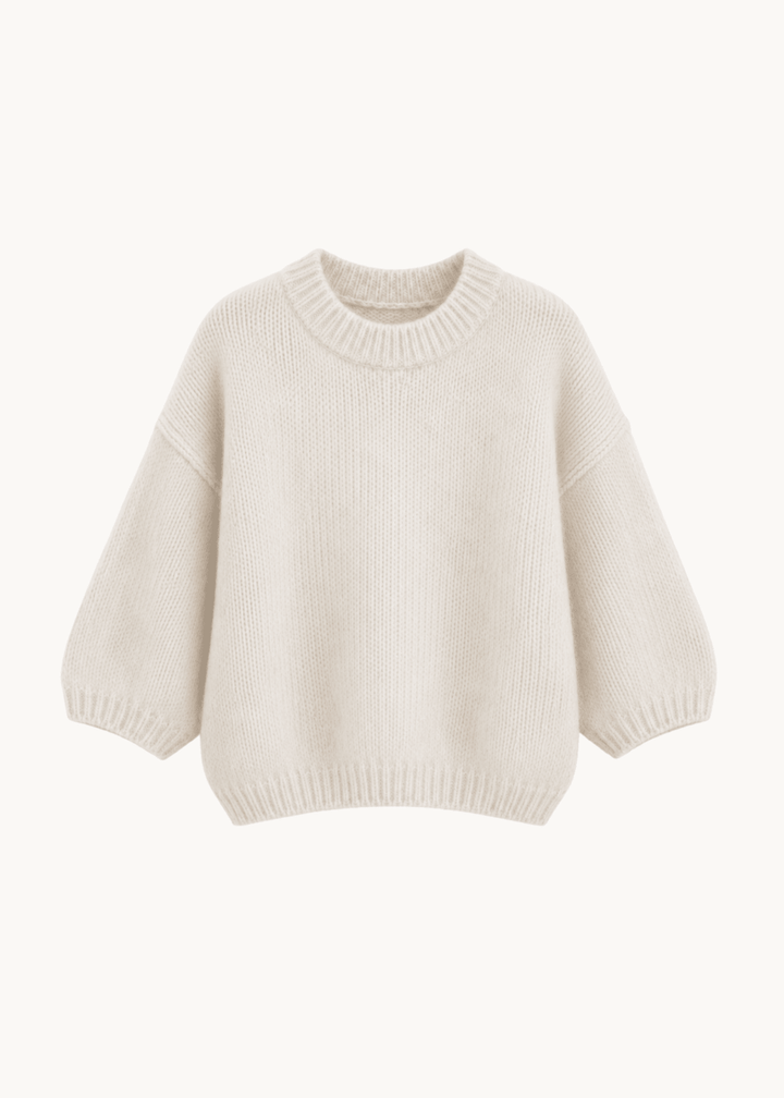 Cozy T-shirt Strik - Beige - ByStenholt.dk