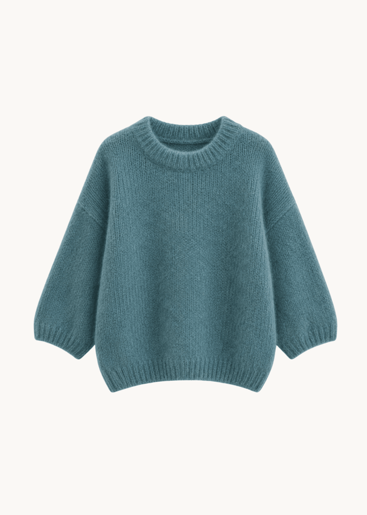 Cozy T-shirt Strik - Blågrå - ByStenholt.dk