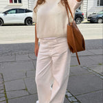 Cozy T-shirt Strik - Hvid - ByStenholt.dk