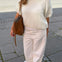Cozy T-shirt Strik - Hvid - ByStenholt.dk