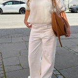 Cozy T-shirt Strik - Hvid - ByStenholt.dk