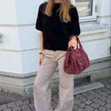 Cozy T-shirt Strik - Sort - ByStenholt.dk