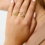 Crystal Wave Ring - Guldbelagt - ByStenholt.dk