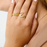 Crystal Wave Ring - Guldbelagt - ByStenholt.dk