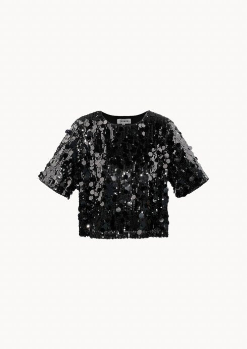 Dream Paillet T-shirt - Sort - ByStenholt.dk