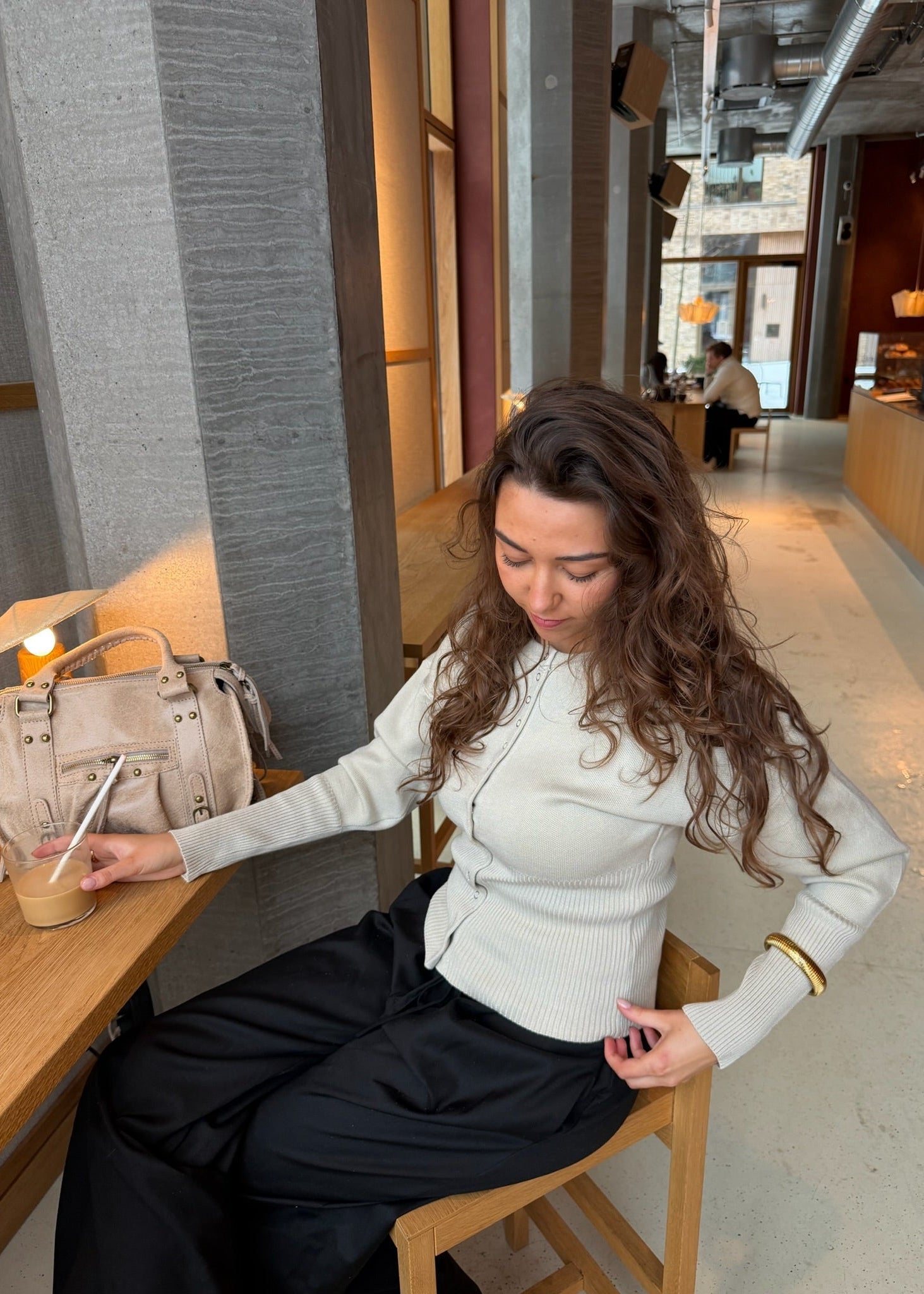 Eline Fitted Cardigan - Taupe - ByStenholt.dk