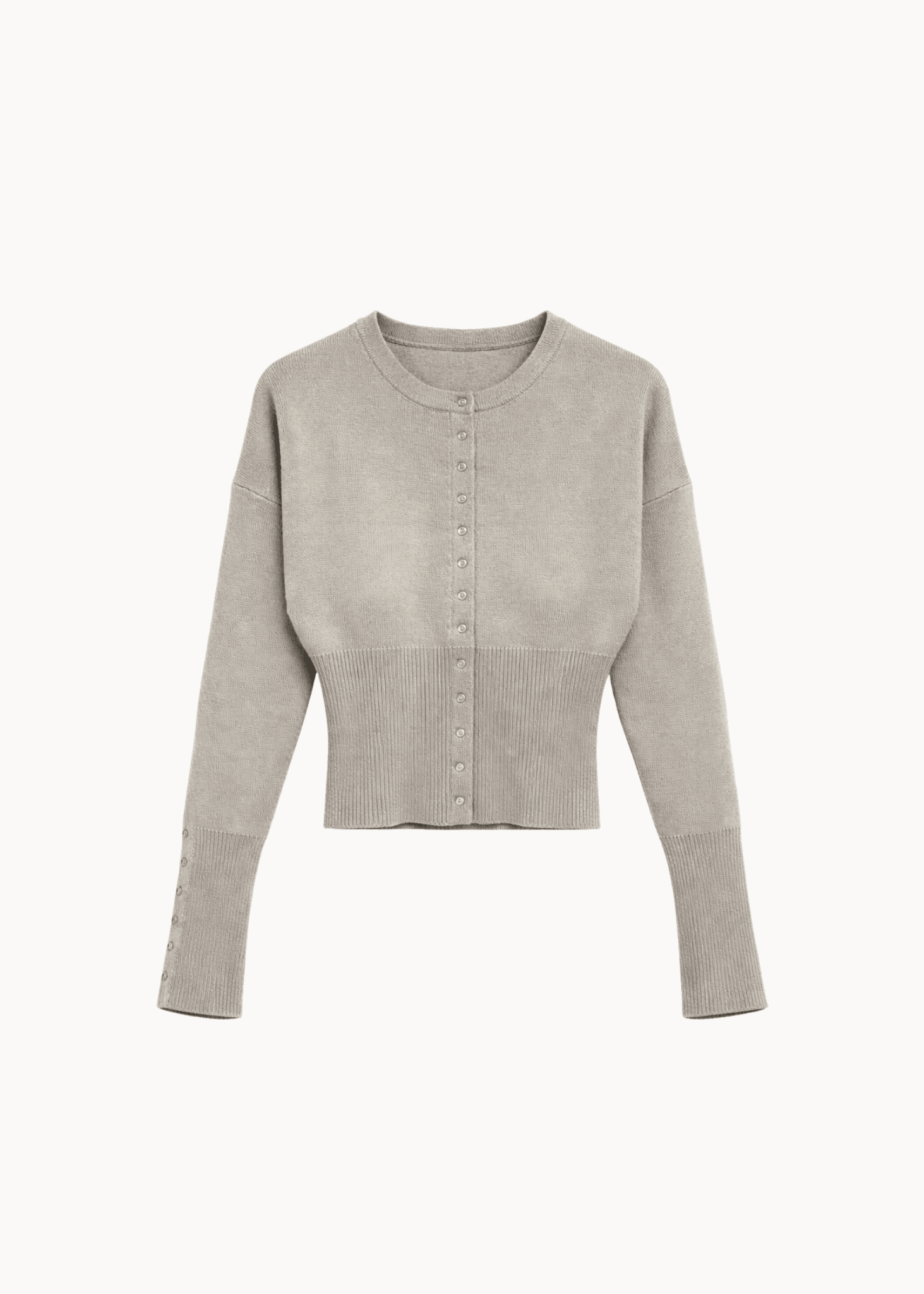 Eline Fitted Cardigan - Taupe - ByStenholt.dk