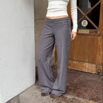 Elira Low Waist Bukser - Grå - ByStenholt.dk