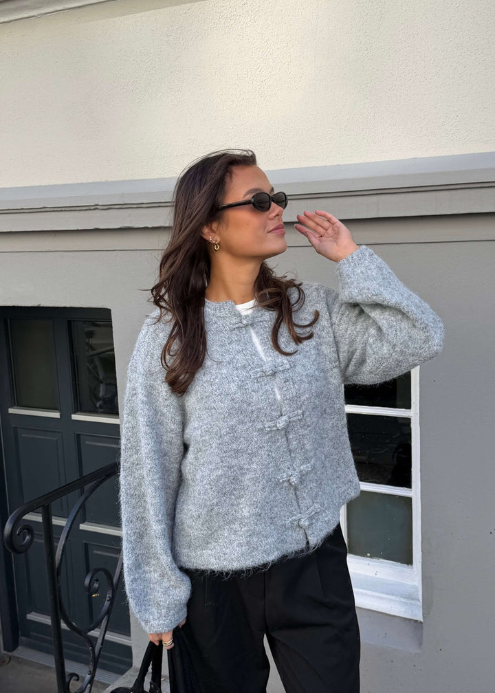 Elva Strik Cardigan - Grå - ByStenholt.dk