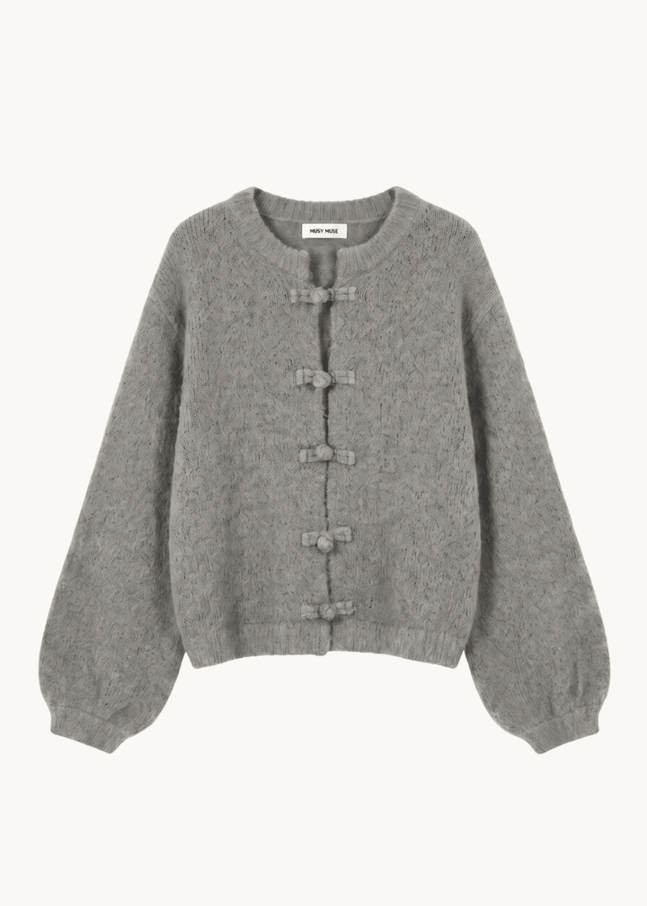 Elva Strik Cardigan - Grå - ByStenholt.dk