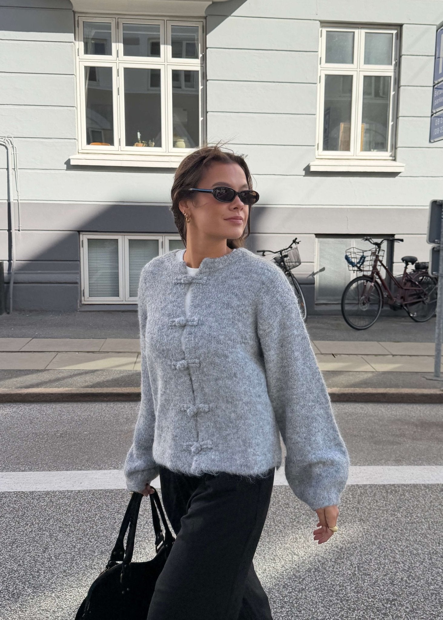 Elva Strik Cardigan - Grå - ByStenholt.dk