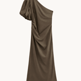 Elvira One Shoulder Kjole - Khaki - ByStenholt.dk