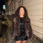 Faux Fur Kort Jakke - Mørkebrun - ByStenholt.dk