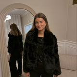 Faux Fur Kort Jakke - Sort - ByStenholt.dk