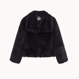 Faux Fur Kort Jakke - Sort - ByStenholt.dk