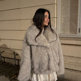 Faux Fur Kort Jakke - Taupe - ByStenholt.dk