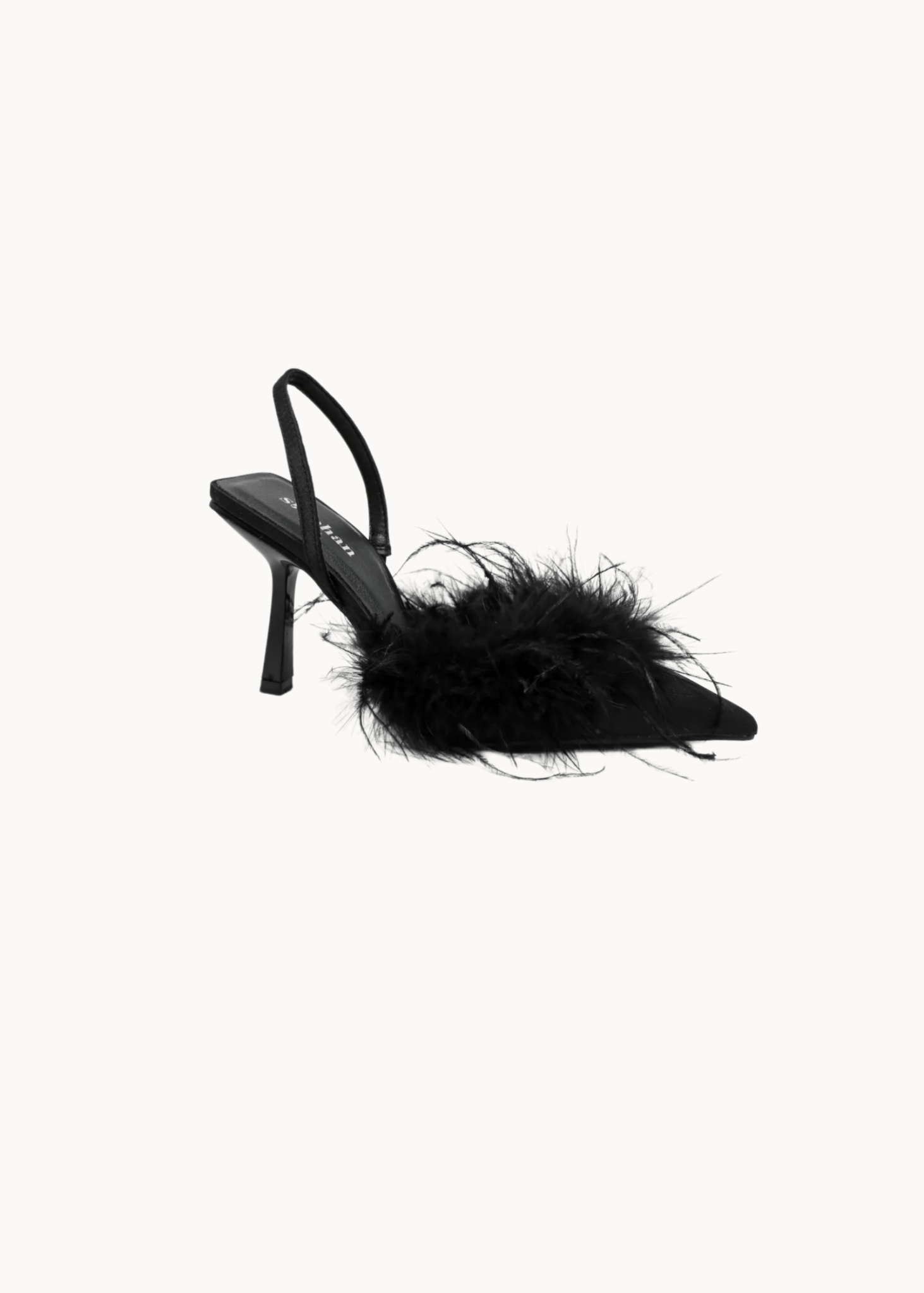 Feather Slingback Pumps - Sort - ByStenholt.dk