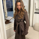 Fitted Tie Blazer - Mørkebrun - ByStenholt.dk