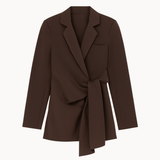 Fitted Tie Blazer - Mørkebrun - ByStenholt.dk