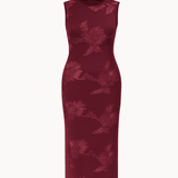 Floral Midi Kjole - Bordeaux - ByStenholt.dk