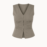 Freja Figursyet Skjorte - Taupe - ByStenholt.dk
