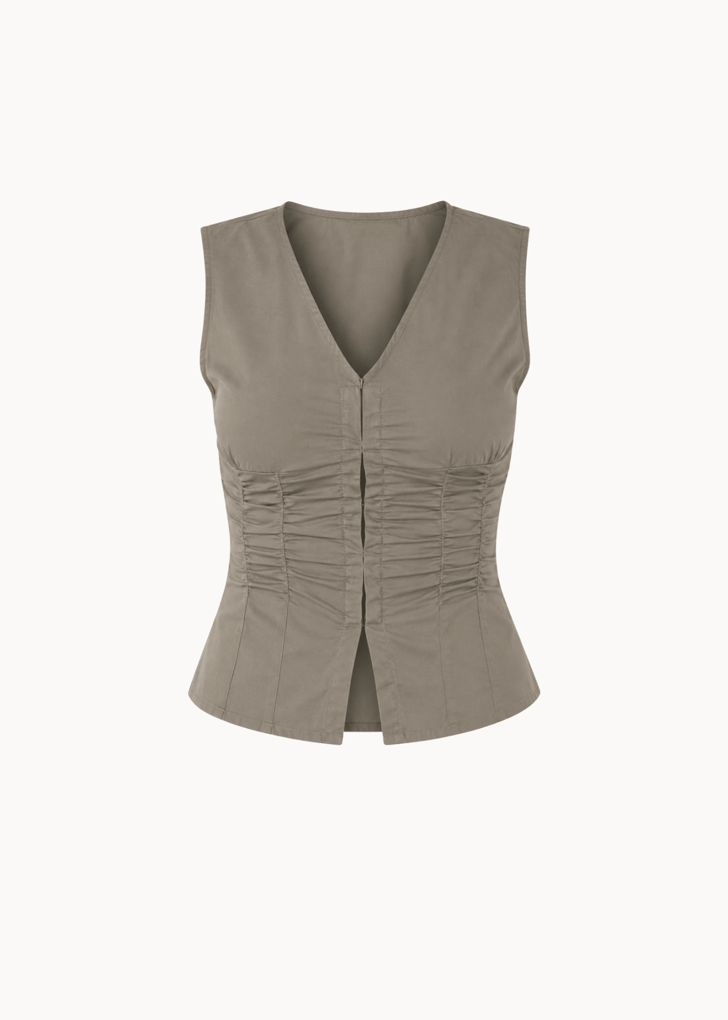 Freja Figursyet Skjorte - Taupe - ByStenholt.dk