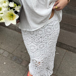 Hæklet Maxi Nederdel - Hvid - ByStenholt.dk