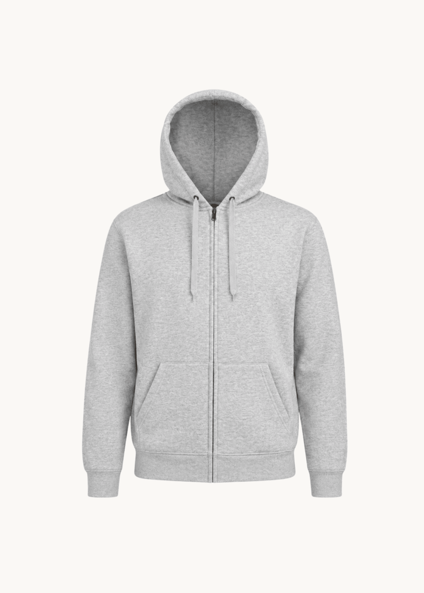 Hoodie Med Lynlås - Grå - ByStenholt.dk