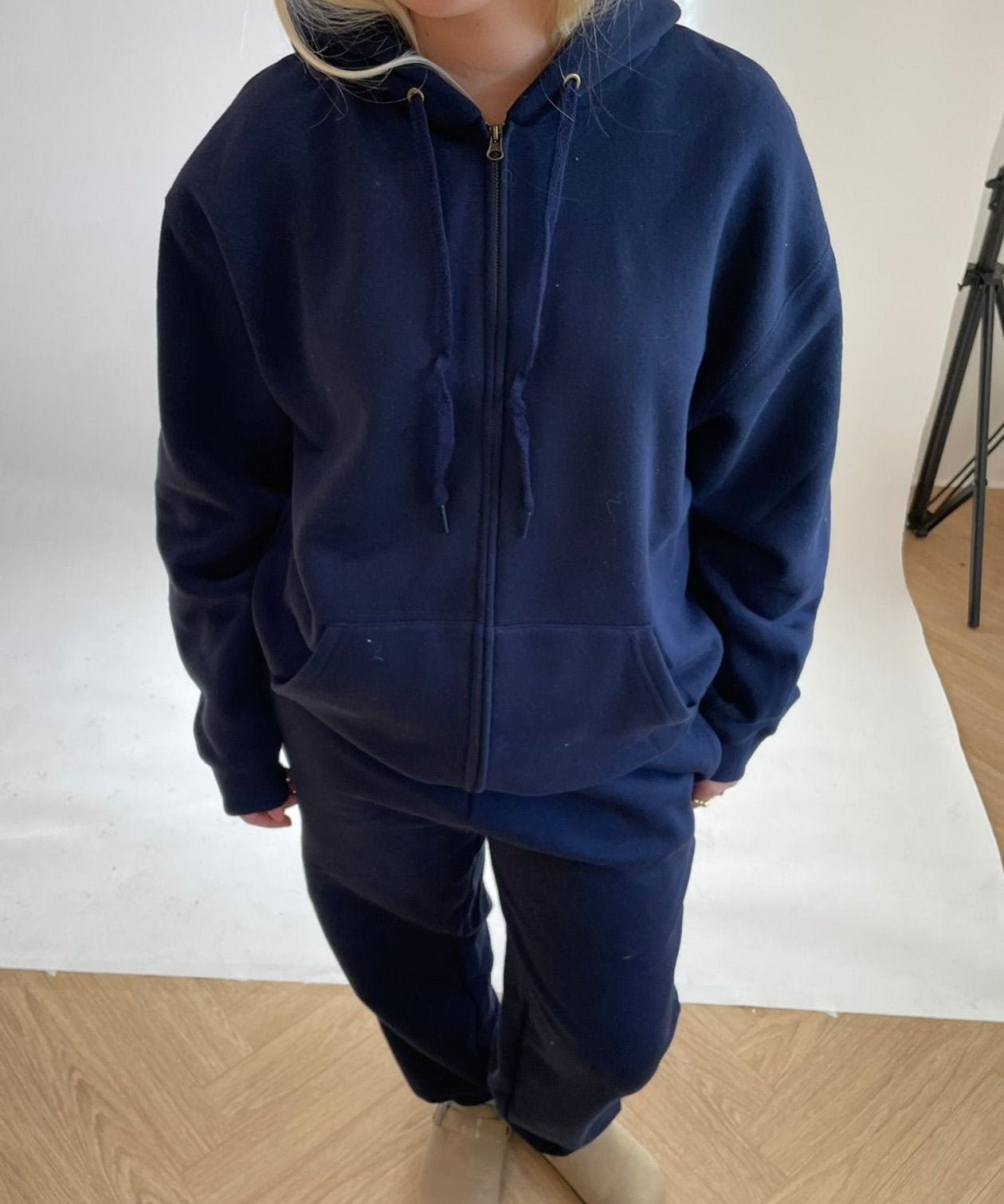 Hoodie Med Lynlås - Navy - ByStenholt.dk